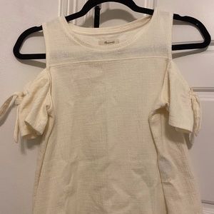 Madewell cream loose fitting blouse.
